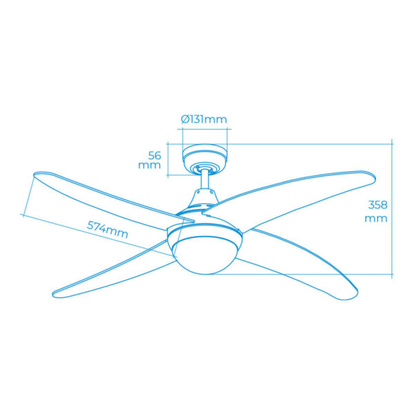 Deckenventilator mit Lampe EDM 33806 Caspio Weiß 60 W – Bild 7