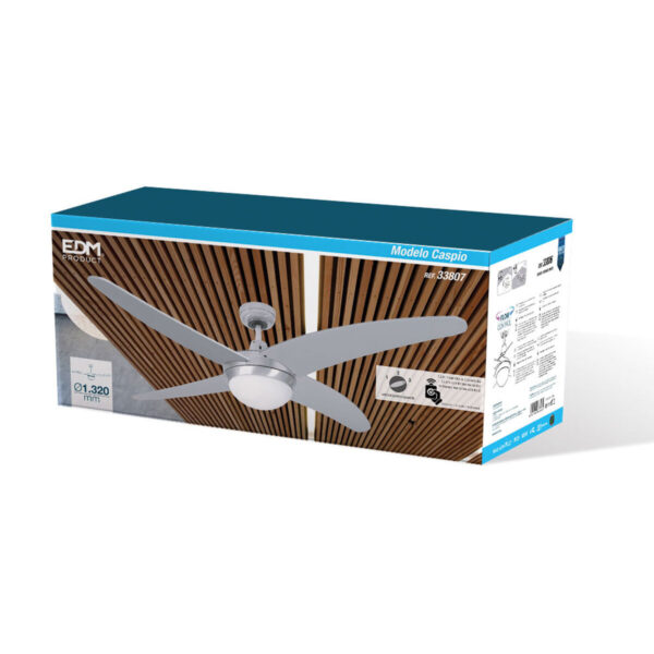 Deckenventilator mit Lampe EDM 33807 Caspio Silberfarben 60 W – Bild 6