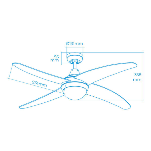 Deckenventilator mit Lampe EDM 33807 Caspio Silberfarben 60 W – Bild 7