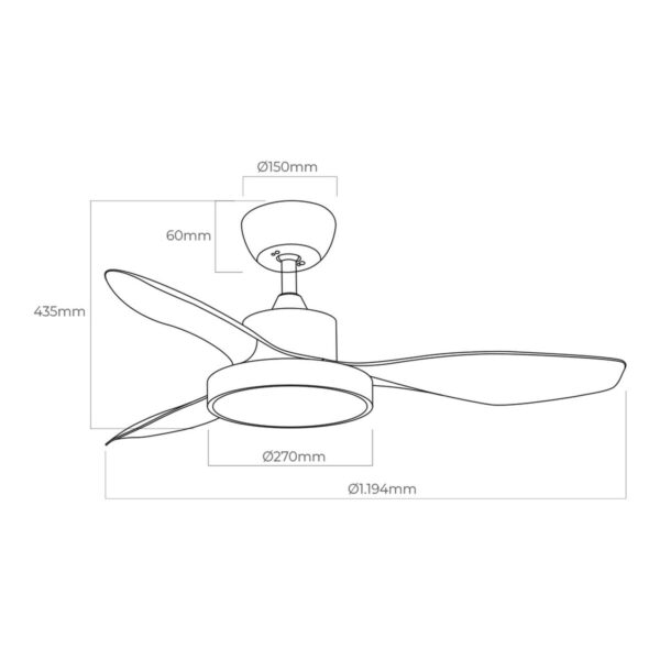 Deckenventilator mit Lampe EDM 33817 Arctic Weiß 24 W 38 W 2160 Lm – Bild 2
