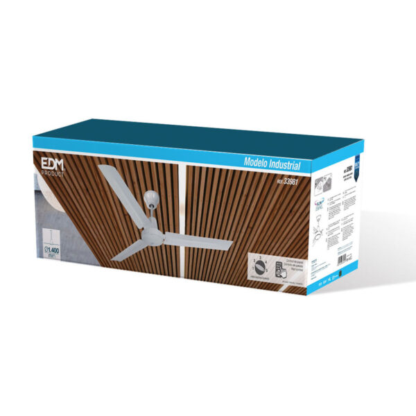 Deckenventilator EDM 33981 Weiß 60 W Ø 140 cm Industriell – Bild 5