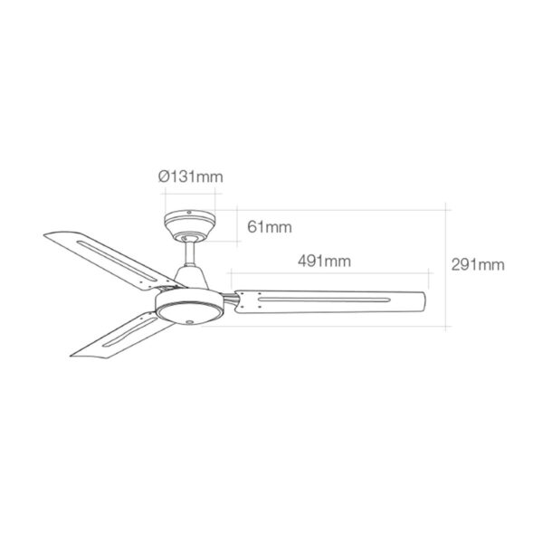 Deckenventilator EDM 33982 Weiß 60 W Ø 120 cm Mini Industriell – Bild 3