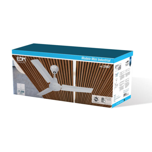 Deckenventilator EDM 33982 Weiß 60 W Ø 120 cm Mini Industriell – Bild 6