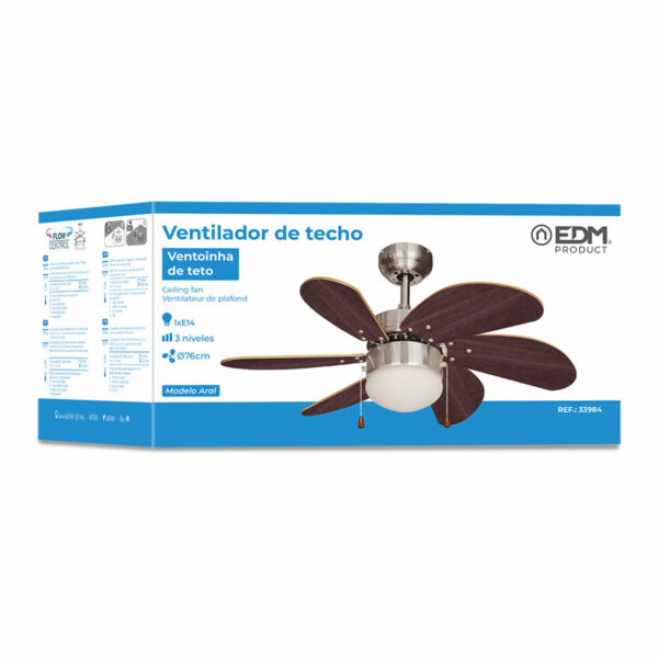 Deckenventilator mit Lampe EDM 33984 Aral Wengue Nickel 50 W – Bild 4