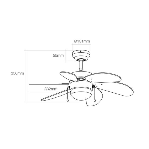 Deckenventilator mit Lampe EDM 33985 Aral Weiß 50 W – Bild 3