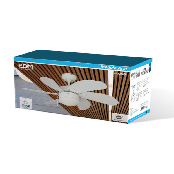 Deckenventilator mit Lampe EDM 33985 Aral Weiß 50 W – Bild 6