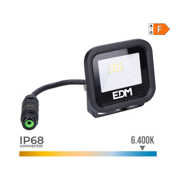 LED-Strahler EDM 70400 Black Series Schwarz F 2100 W 10 W 800 lm 9,2 x 8,1 x 2,7 cm (6400 K) – Bild 3