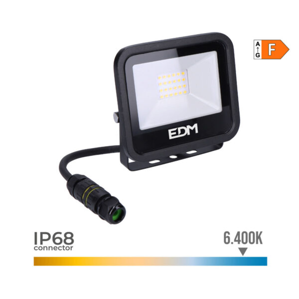 LED-Strahler EDM 70401 Black Series Schwarz F 20 W 12,4 x 10,6 x 2,8 cm (6400 K) – Bild 4