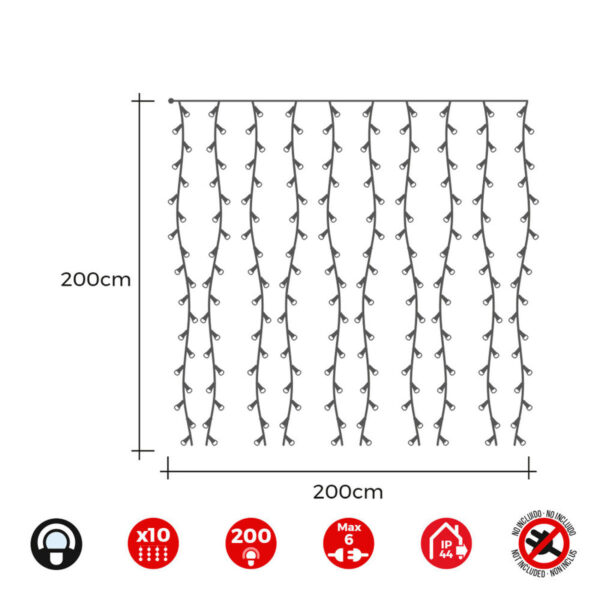 LED-Lichterkette EDM 71262 3,2 W 2 x 2 m Weiß (Kaltweiß) (1 Stück) – Bild 3
