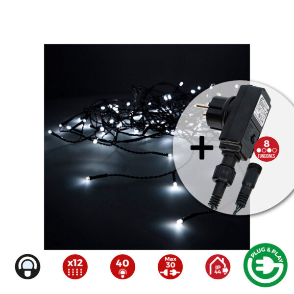 LED-Lichtvorhang EDM 71482 Icicle Easy-Connect 100 W 0,72 W 200 x 50 cm – Bild 2