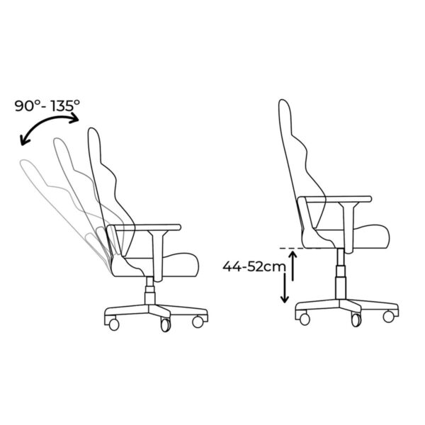 Gaming-Stuhl EDM 75194 Weiß Schwarz – Bild 6