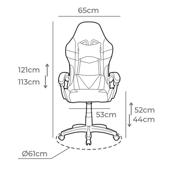 Gaming-Stuhl EDM 75194 Weiß Schwarz – Bild 7