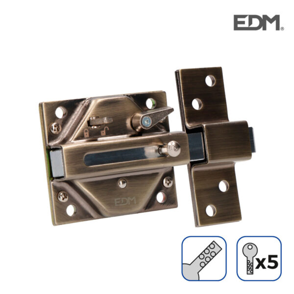 Sicherheitsschloss EDM 85187 Bronze Stahl 73 x 136 mm – Bild 2
