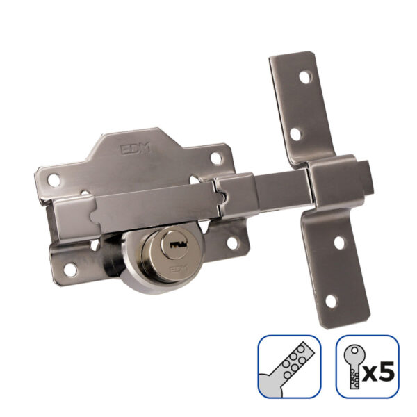 Sicherheitsschloss EDM 85191 Nickel 83 x 170 mm Ø26 mm – Bild 2
