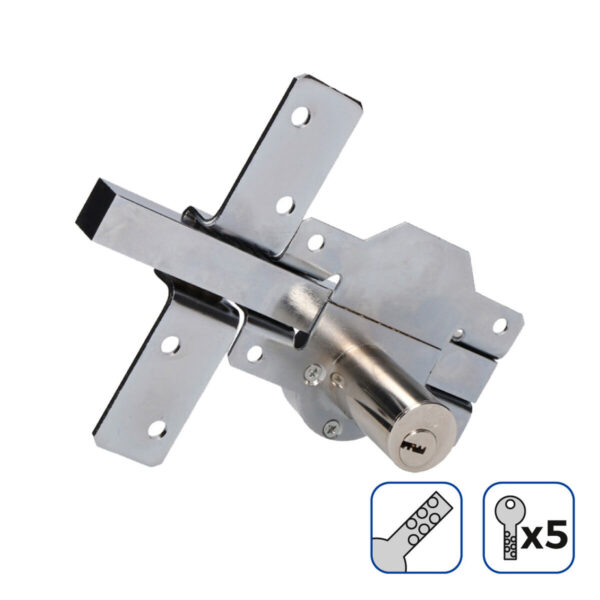 Sicherheitsschloss EDM 85191 Nickel 83 x 170 mm Ø26 mm – Bild 3