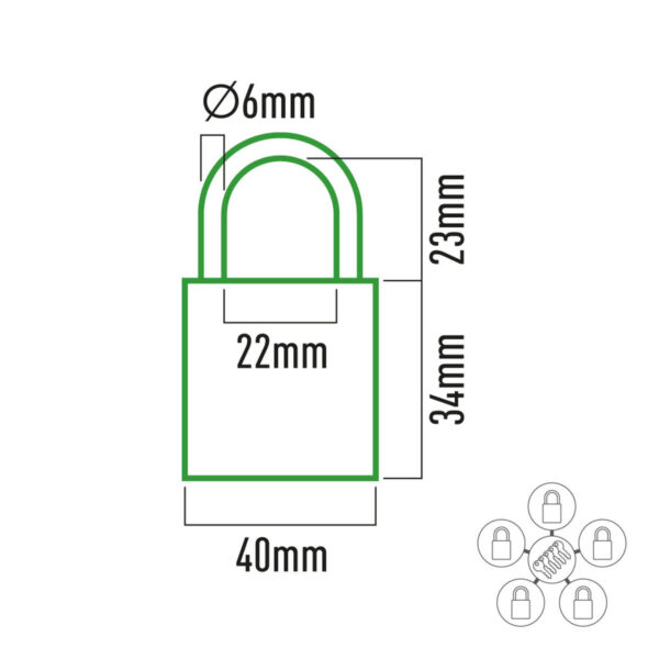 Tastensperre EDM 85245 Messing 40 x 23 mm (5 Stück) – Bild 3