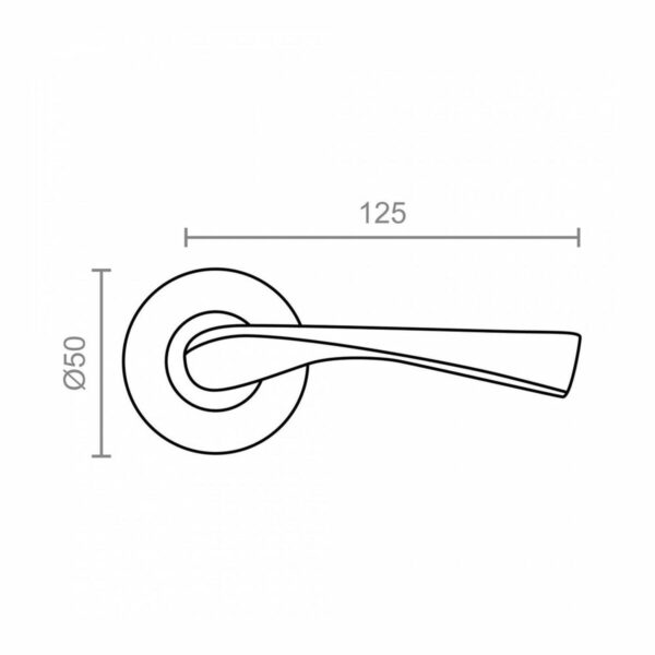 Griff mit Türrosette EDM 85440 707 Aluminium Ø 50 mm – Bild 3