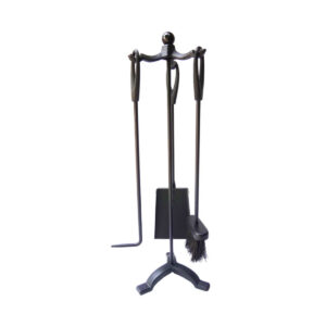 Kaminutensilien EDM 85752 Schwarz Gusseisen 19 x 59,5 cm (3 Stücke)