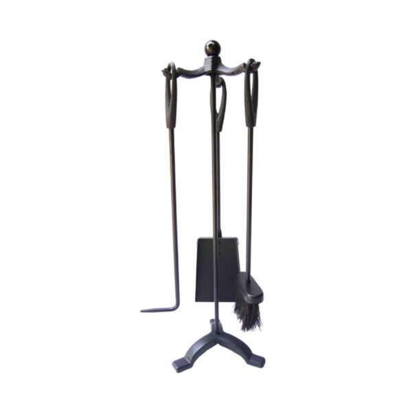 Kaminutensilien EDM 85752 Schwarz Gusseisen 19 x 59,5 cm (3 Stücke)