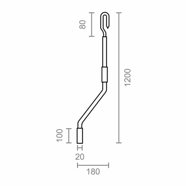 Kurbel für Sonnensegel Micel TLD06 Weiß 120 cm niedrig – Bild 2