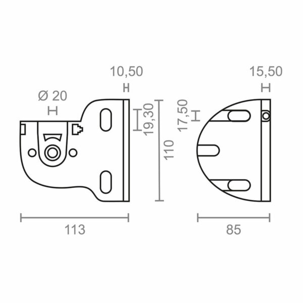 Halterung für Sonnensegel Micel TLD03 Weiß 11,3 x 8,5 x 11 cm Achse – Bild 3