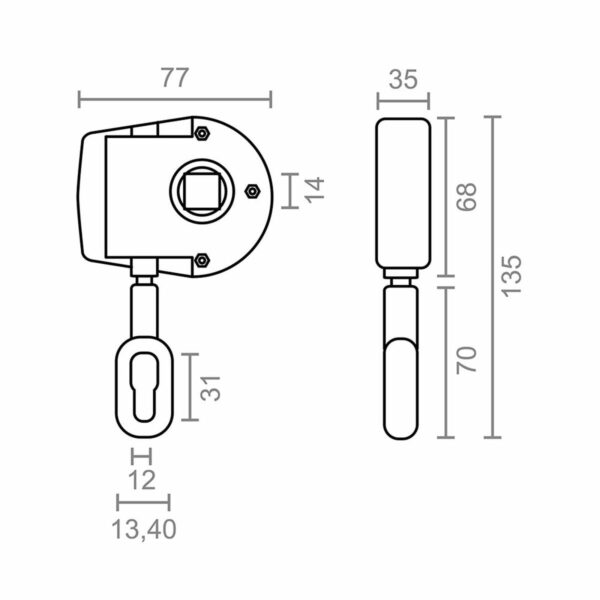 Mechanismus für einrollbares Sonnensegel Micel TLD05 Weiß 7,7 x 3,5 x 13,5 cm Handbuch 1:7 – Bild 3