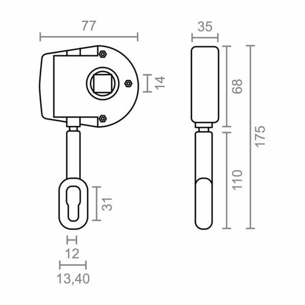 Mechanismus für einrollbares Sonnensegel Micel TLD05 Weiß 7,7 x 3,5 x 17,5 cm Handbuch 1:11 – Bild 3