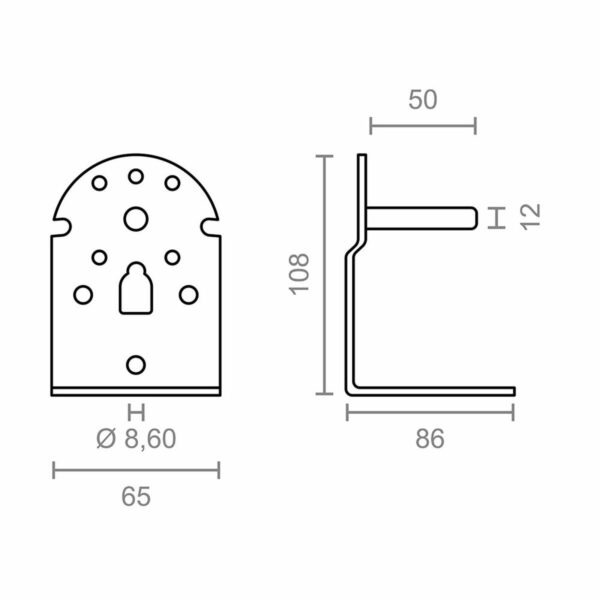 Halterung für Sonnensegel Micel TLD08 Weiß 6,5 x 8,6 x 10,8 cm Achse – Bild 3