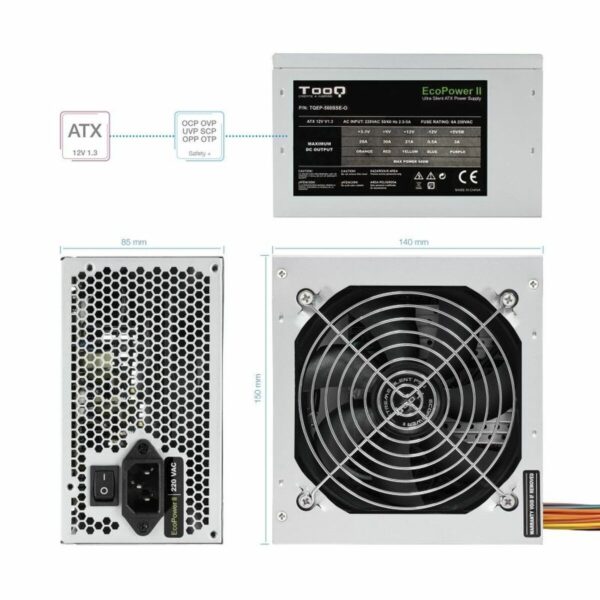 Stromquelle TooQ Fonte Ecopower II ATX 500 W RoHS CE – Bild 4