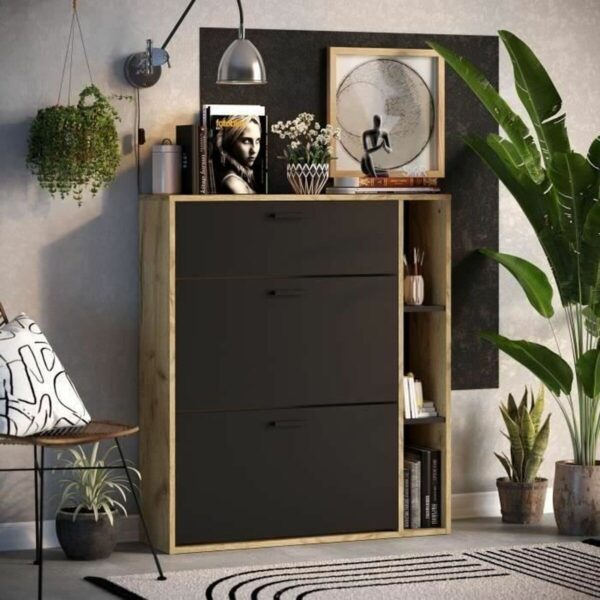 Schuhschrank Leona Braun Eg Melamine 90 x 25 x 102 cm – Bild 2