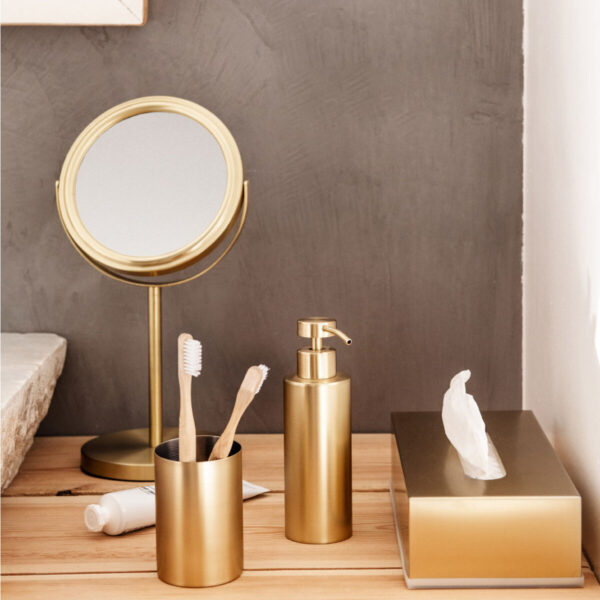 Standspiegel Andrea House Gold Metall rund (5 Stücke) – Bild 3