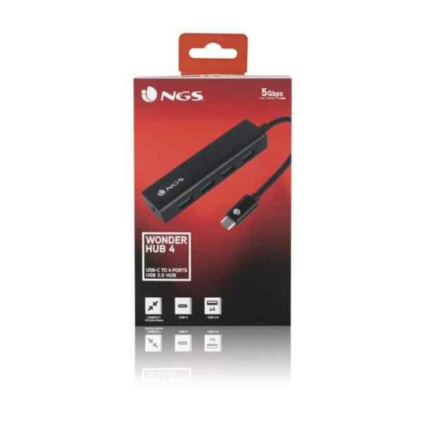 4-Port USB Hub NGS WONDERHUB4 Schwarz 5 Gbps – Bild 2