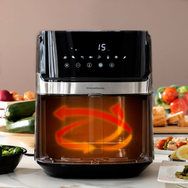 Heißluftfritteuse InnovaGoods Fryinn View 6500 Schwarz 1700 W 6,5 L Edelstahl – Bild 2