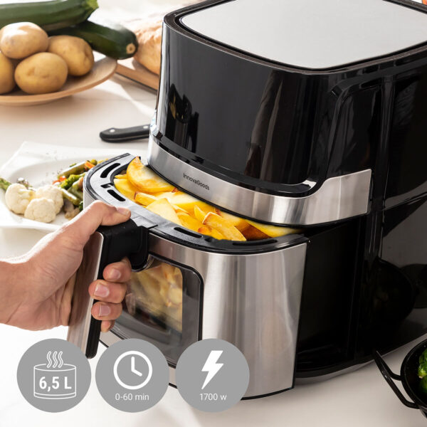 Heißluftfritteuse InnovaGoods Fryinn View 6500 Schwarz 1700 W 6,5 L Edelstahl – Bild 4