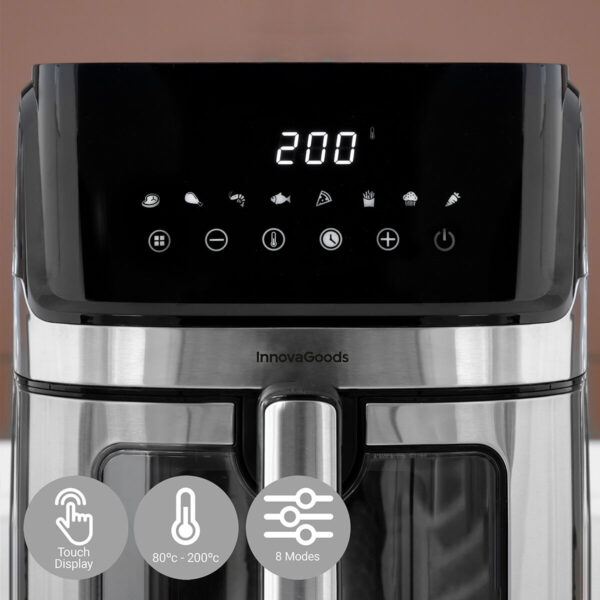 Heißluftfritteuse InnovaGoods Fryinn View 6500 Schwarz 1700 W 6,5 L Edelstahl – Bild 5