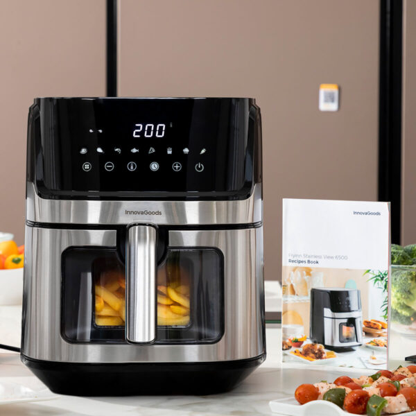 Heißluftfritteuse InnovaGoods Fryinn View 6500 Schwarz 1700 W 6,5 L Edelstahl – Bild 6
