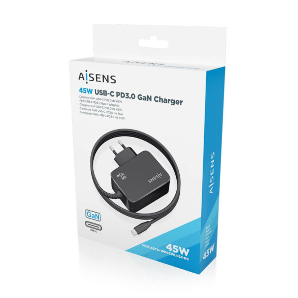 Wandladegerät Aisens ASCH-1PD45WL032-BK Schwarz 45 W (1 Stück) – Bild 4