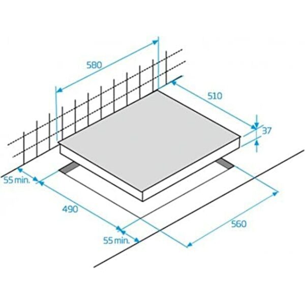 Platte aus Glaskeramik BEKO HIC63402T 60 cm 58 cm 5700 W – Bild 4