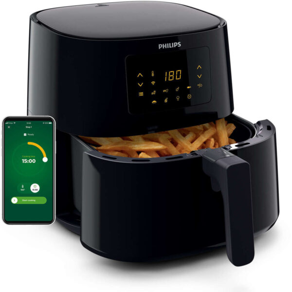 Heißluftfritteuse Philips HD9280/70 Schwarz Silberfarben 2000 W 6,2 L – Bild 2