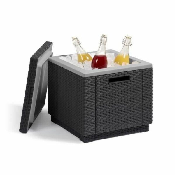 Beistelltisch Allibert by KETER Ice Cube graphite 42 x 42 x 41 cm Grau – Bild 3