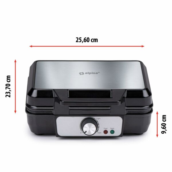 Waffeleisen Alpina 1000 W Silberfarben – Bild 4