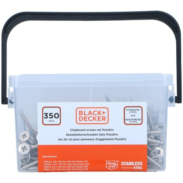 Schraubensatz Black & Decker Pozidriv Holz 350 Stücke – Bild 2