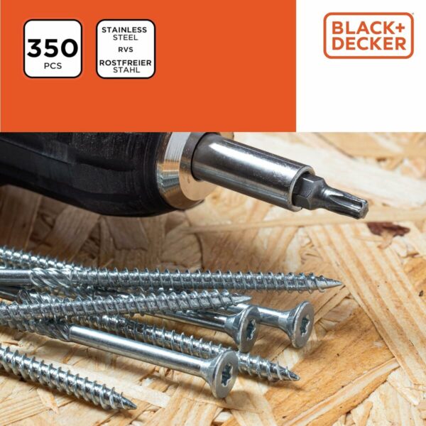 Schraubensatz Black & Decker Pozidriv Holz 350 Stücke – Bild 5