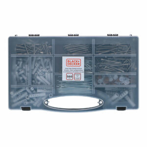Set von Schrauben, Dübeln und Nägeln Black & Decker 560 Stücke