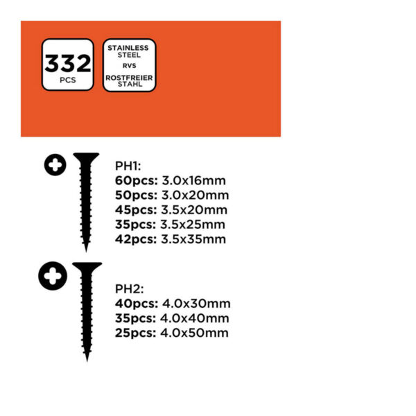 Schraubensatz Black & Decker Phillips Holz 332 Stücke – Bild 5