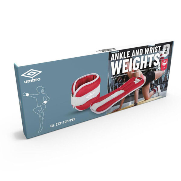 Gewichtsmanschetten für die Füße Umbro 1 kg Rot 2 Stück – Bild 3