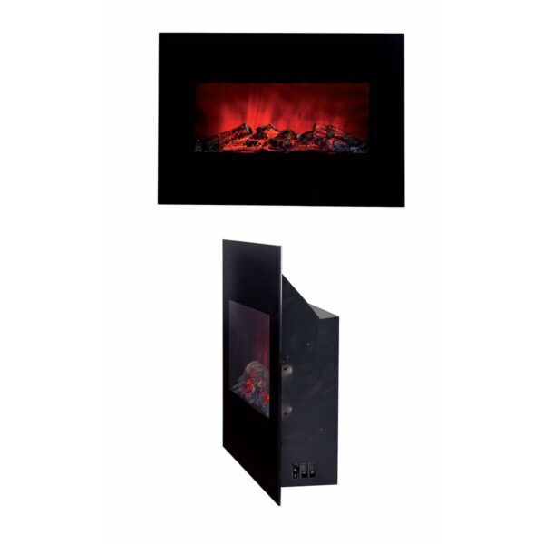 Dekorativer elektrischer Wandkamin Classic Fire Memphis Schwarz 1800 W 66 x 13 x 46 cm – Bild 2