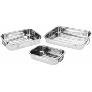 Lebensmittelschalen-Set Excellent Houseware a12402130 Edelstahl 27 x 20 x 6 cm 31 x 23 x 6 cm 36 x 27 x 6 cm (3 Stück)
