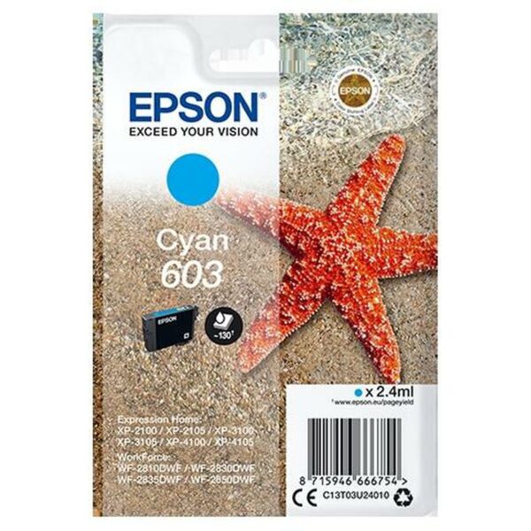 Original Tintenpatrone Epson XP-2100, 3100, 4100 / WF-2830DWF, 2850DW - Nº 603 Türkis (10 Stück) – Bild 2