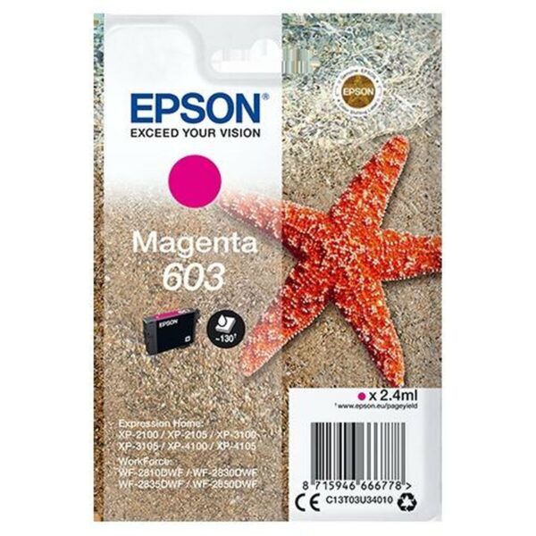 Original Tintenpatrone Epson XP-2100, 3100, 4100 / WF-2830DWF, 2850DW - Nº 603 Magenta (10 Stück) – Bild 2